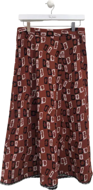 Diane Von Furstenberg Multi-Colour Geometric Print Midi Skirt UK 8