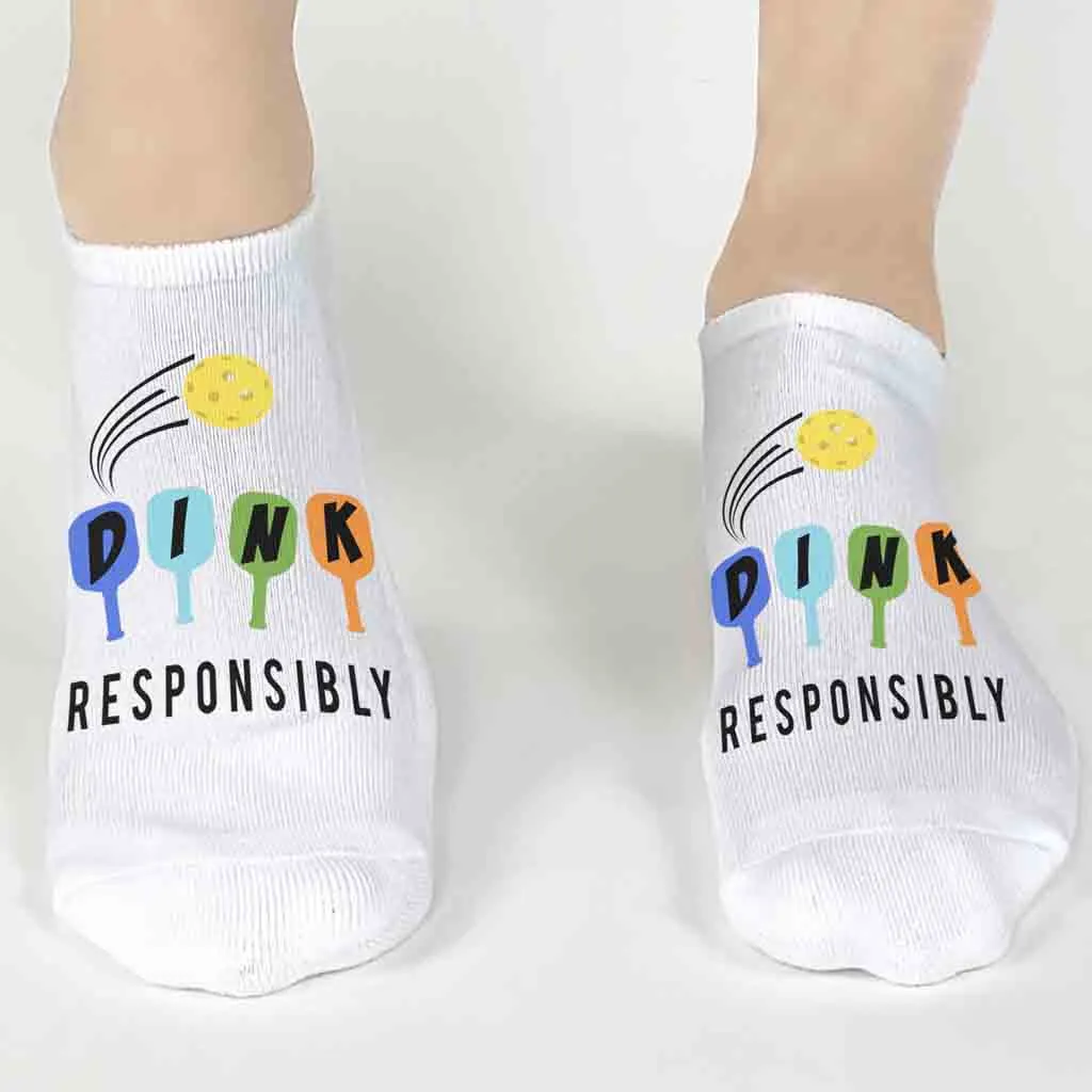 Dink Responsibly, Funny Pickleball Socks for Pickleball Player