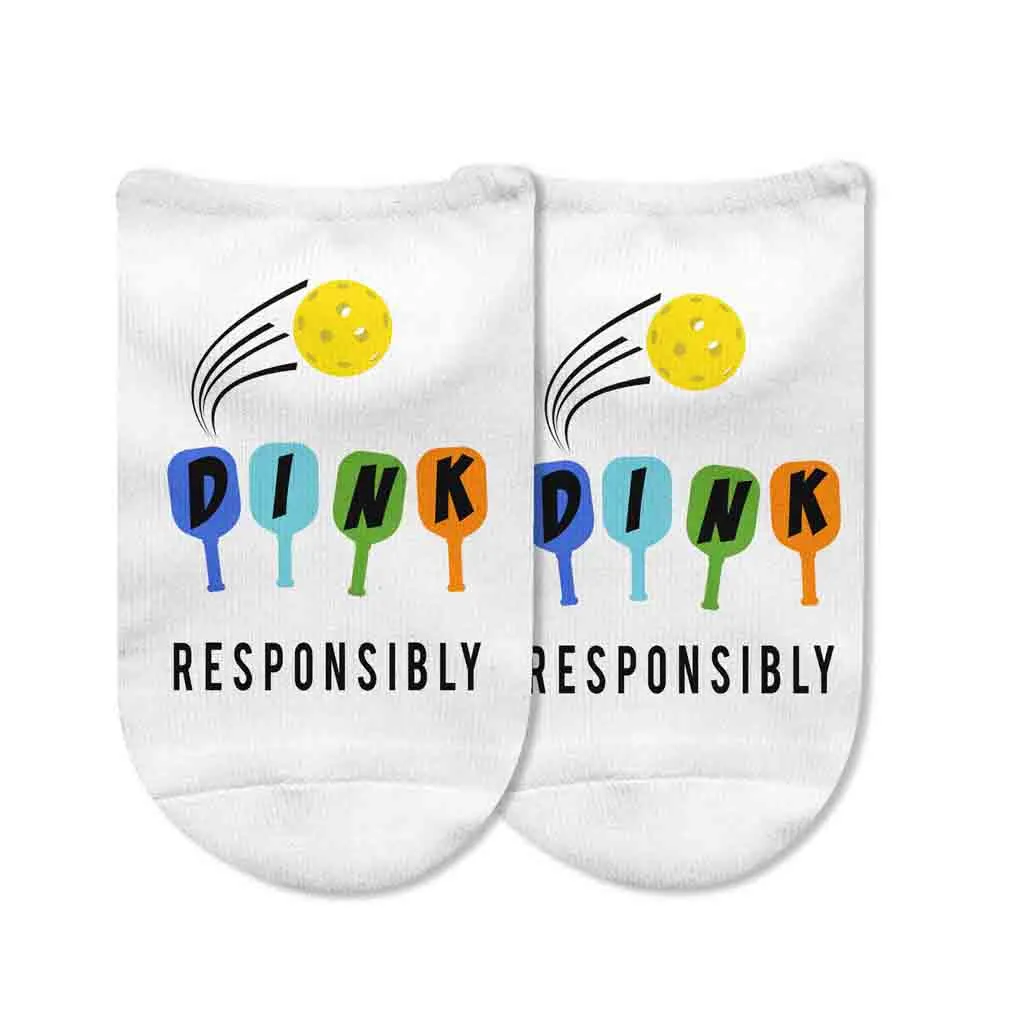 Dink Responsibly, Funny Pickleball Socks for Pickleball Player