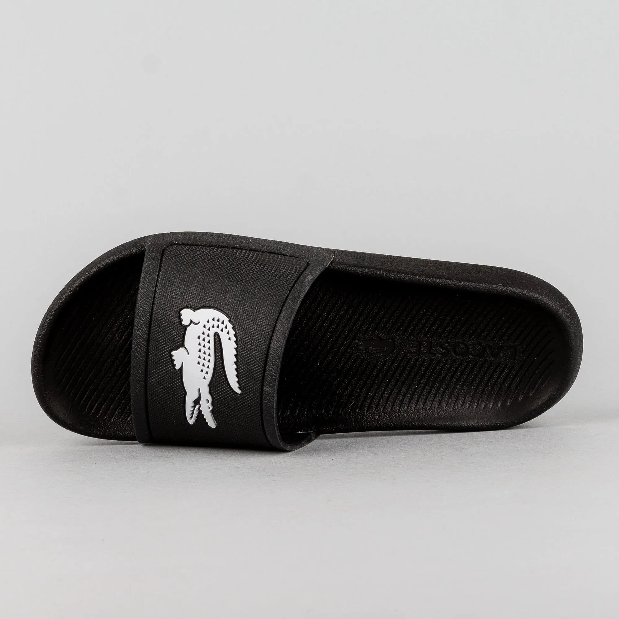 Dámske šľapky Lacoste Croco Slide Blk/Wht čierne