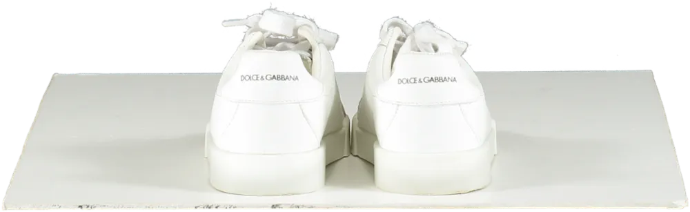 Dolce & Gabbana White Leather Portofino Logo Trainers UK 8.5 EU 26 👼