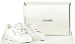 Dolce & Gabbana White Leather Portofino Logo Trainers UK 8.5 EU 26 👼