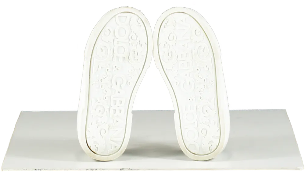Dolce & Gabbana White Leather Portofino Logo Trainers UK 8.5 EU 26 👼