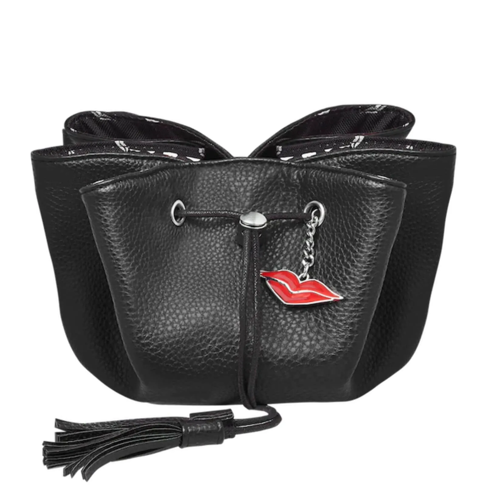 Donna May Mini Vegan Drawstring Bag - Black