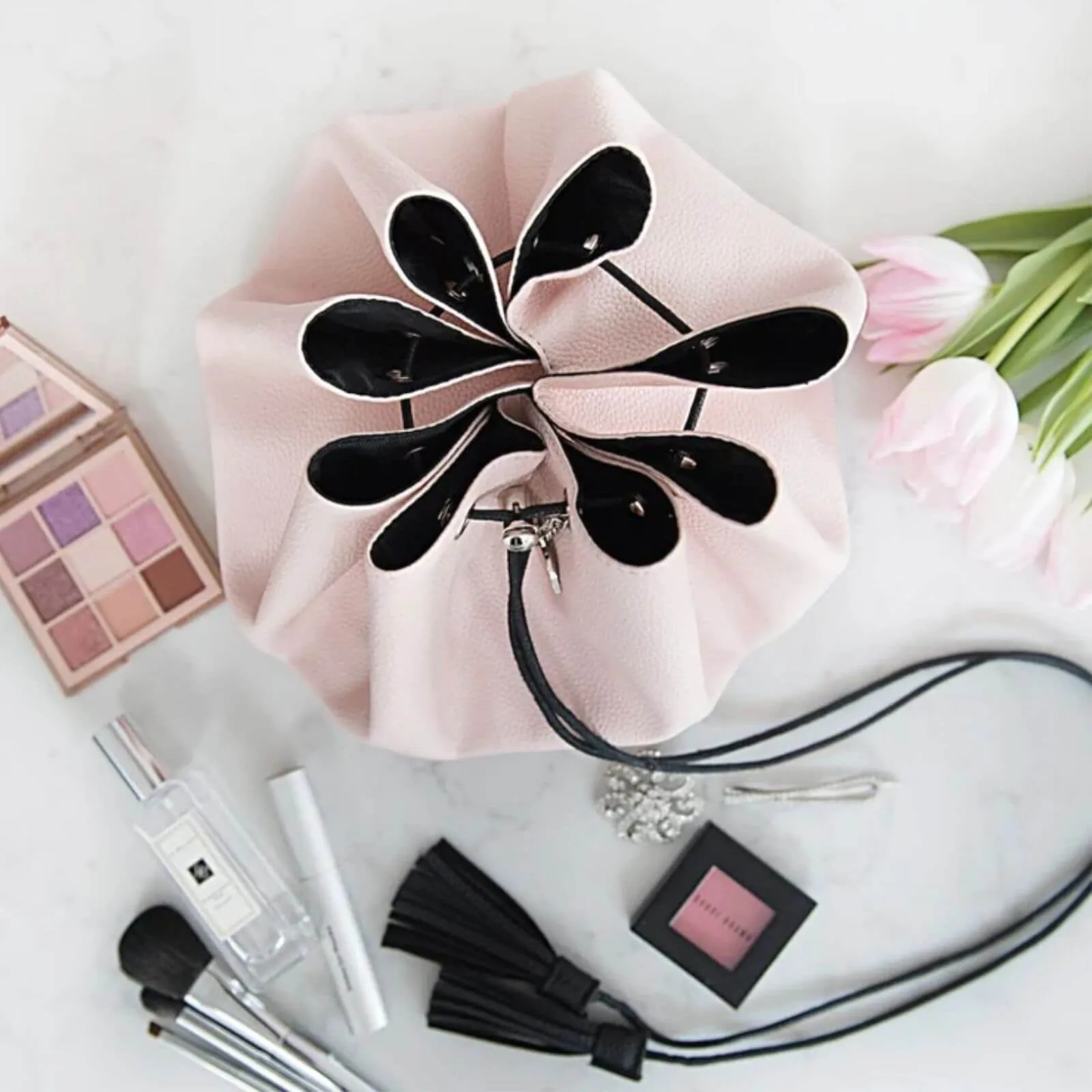 Donna May Vegan Drawstring Bag - Blush Pink