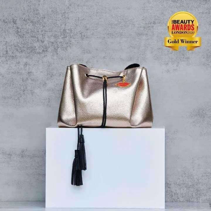 Donna May Vegan Drawstring Bag - Rose Gold