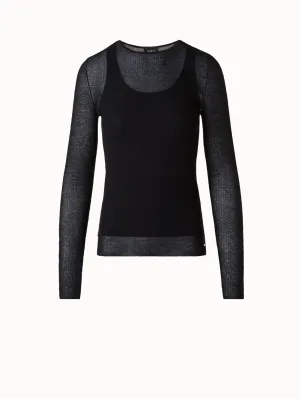 Double Layered Knit Sweater in Sheer Cotton