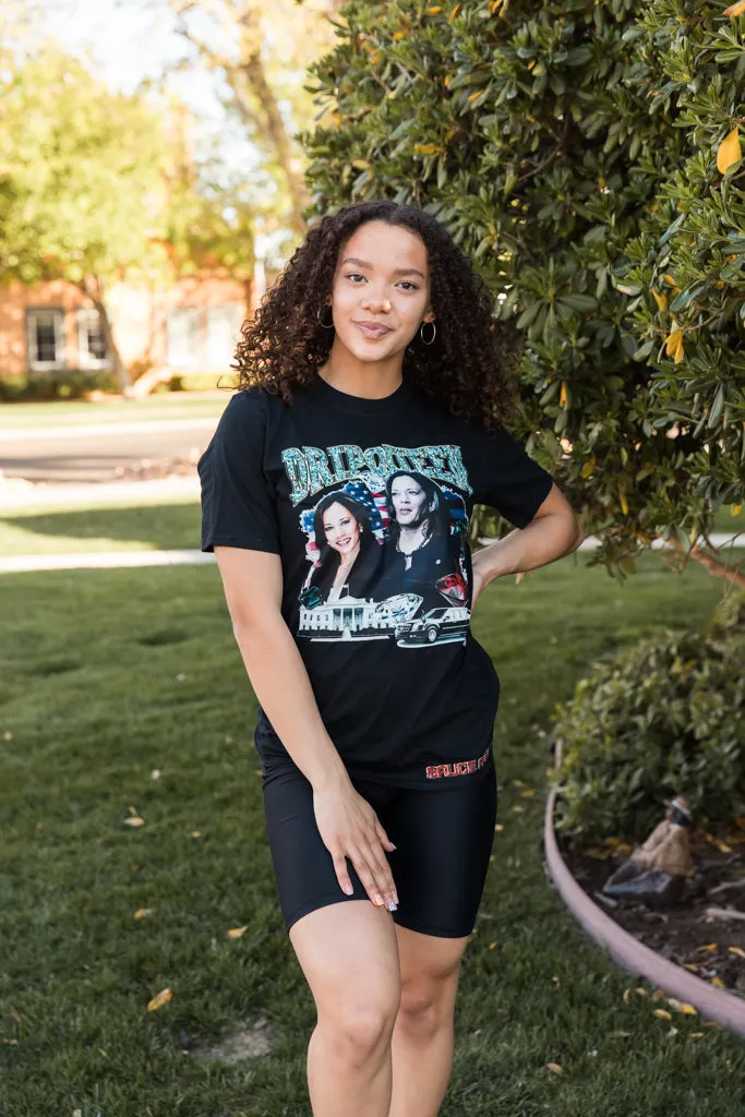 Drip Queen Kamala Harris | Black Tee