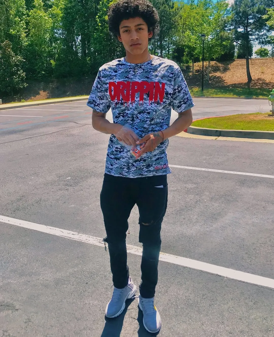 Drippin | Digital White Camo Tee