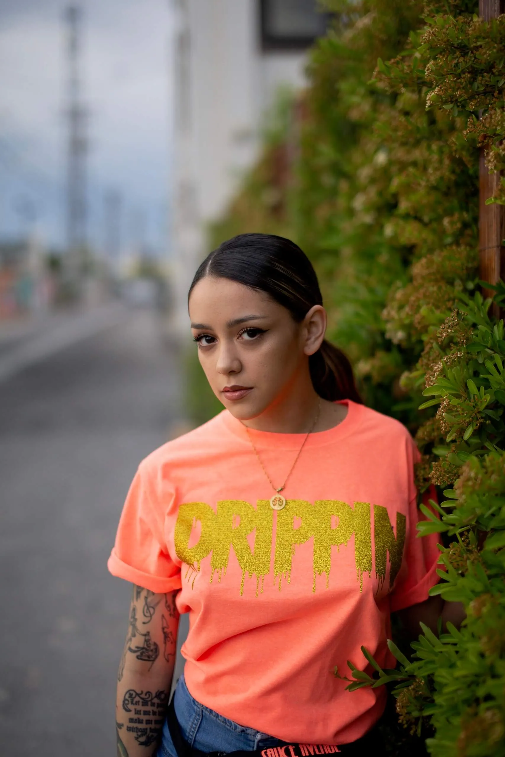 Drippin Gold Glitter | Coral Tee