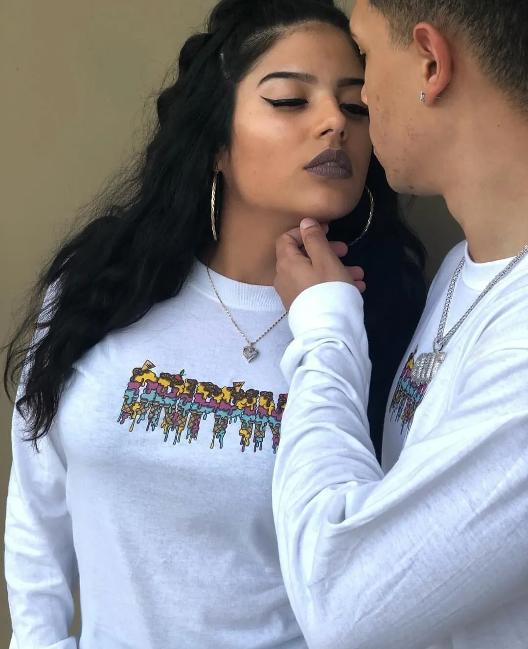 Drippin Ice Cream | White Long Sleeve Tee