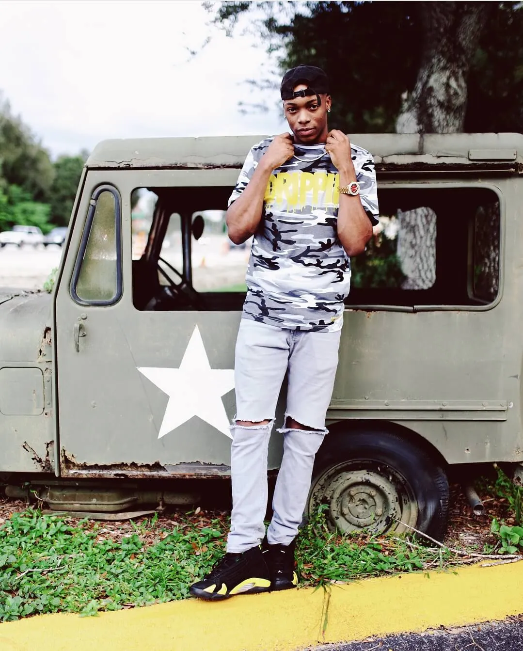Drippin | White Camo Tee