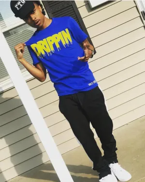 Drippin Yellow | Blue Tee