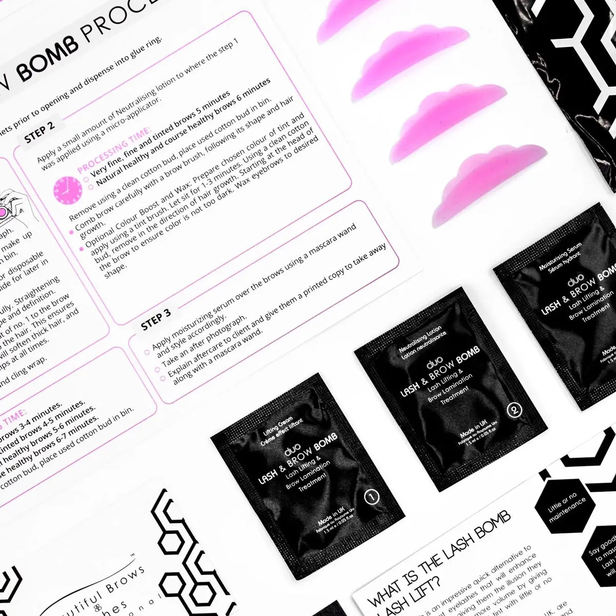 DUO Lash Bomb Lash Lift & Brow Bomb Brow Lamination Sample Pack