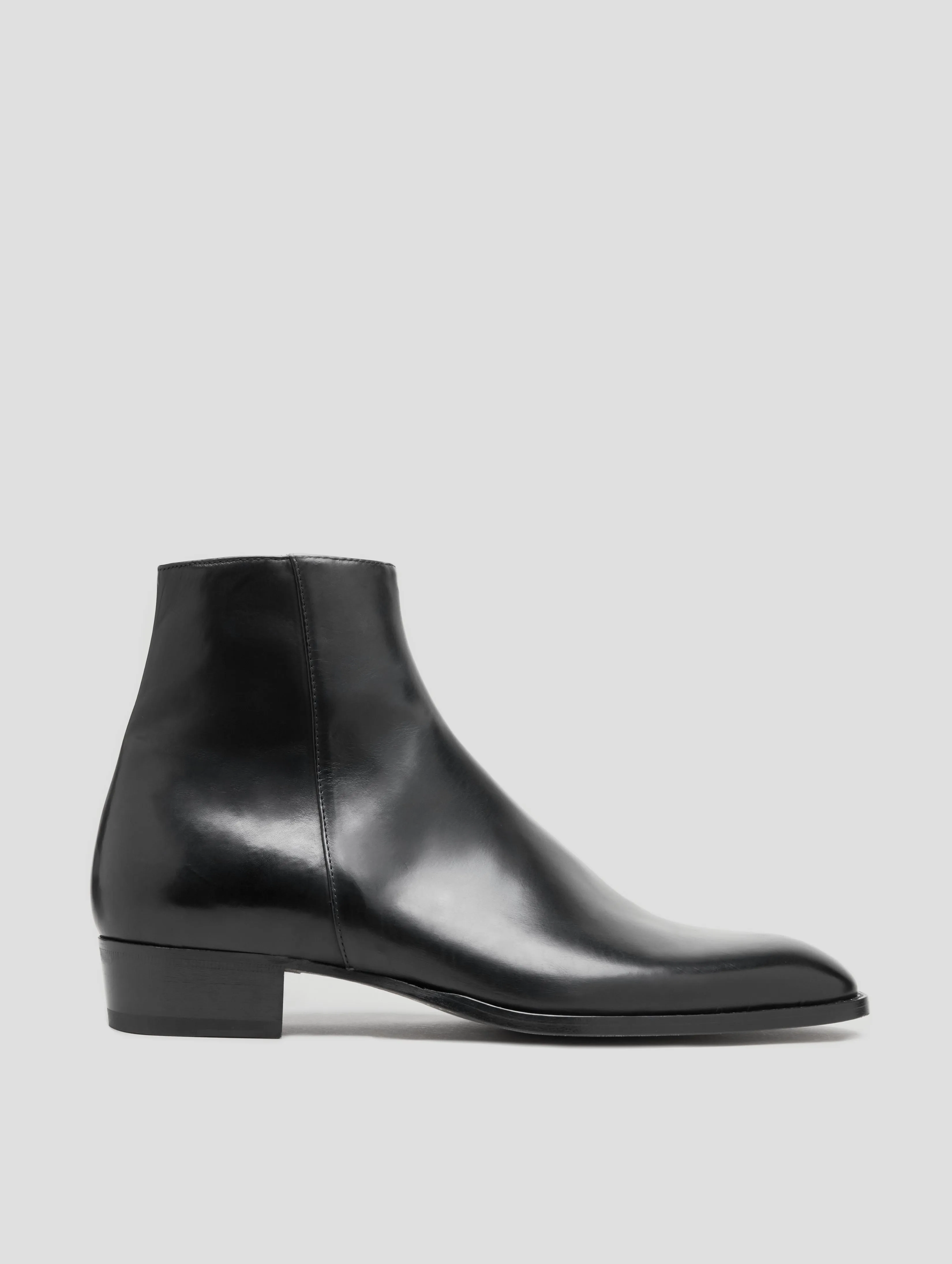 DYLAN 30MM ANKLE BOOT IN BLACK CALFSKIN
