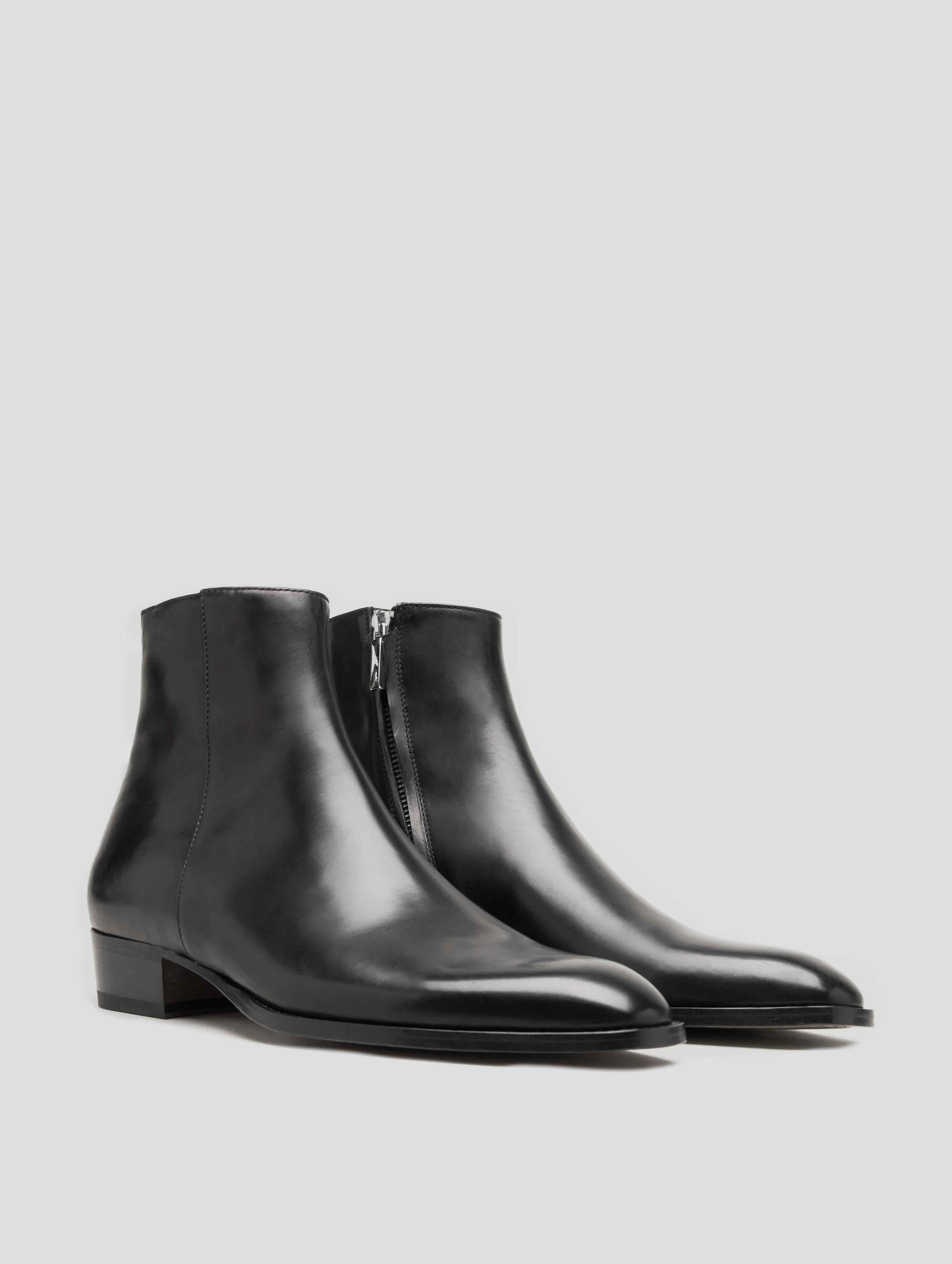 DYLAN 30MM ANKLE BOOT IN BLACK CALFSKIN