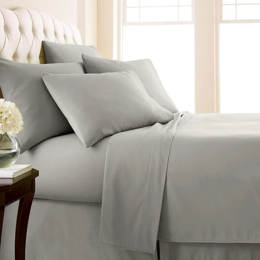 Egyptian Cotton 400 Thread Count 100% Cotton Fitted Sheet Silver