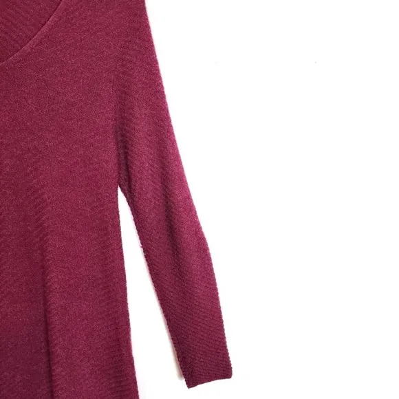 Eileen Fisher 100% Merino Wool Textured V Neck Shift Sweater Dress SZ Small