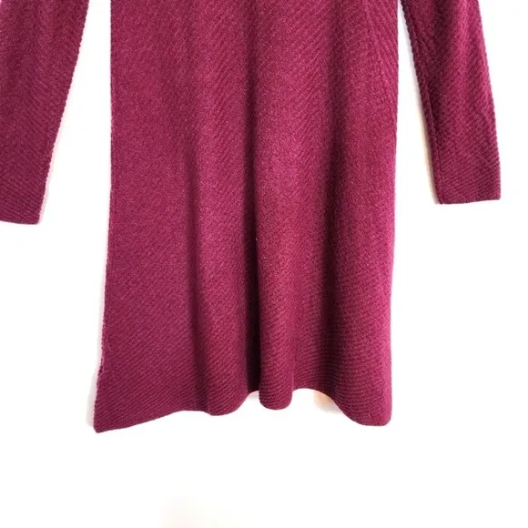 Eileen Fisher 100% Merino Wool Textured V Neck Shift Sweater Dress SZ Small