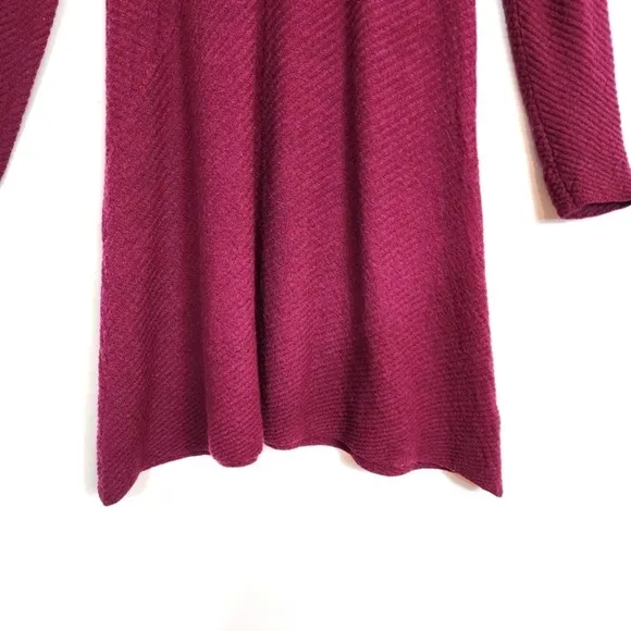 Eileen Fisher 100% Merino Wool Textured V Neck Shift Sweater Dress SZ Small