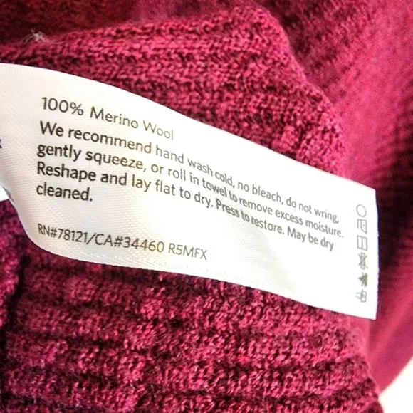 Eileen Fisher 100% Merino Wool Textured V Neck Shift Sweater Dress SZ Small