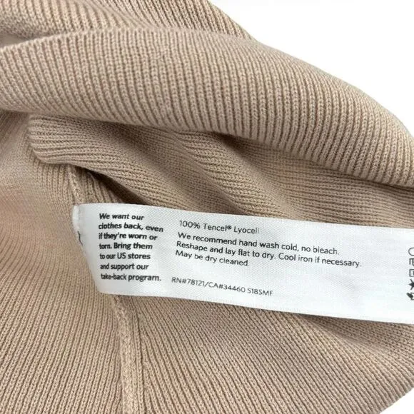 Eileen Fisher Beige Short‎ Sleeve Tencel Lyocell Pullover Knit Top Women's Small