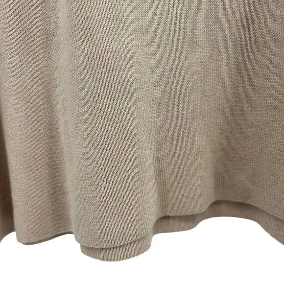 Eileen Fisher Beige Short‎ Sleeve Tencel Lyocell Pullover Knit Top Women's Small