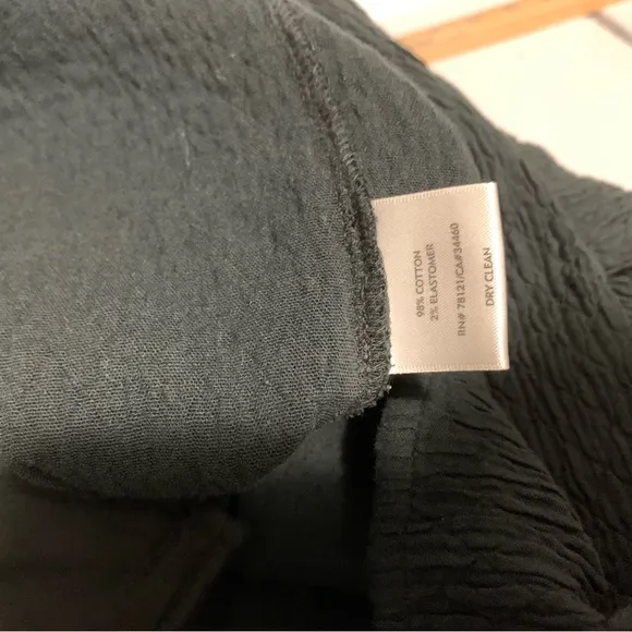Eileen Fisher Crinkle Cotton Zip Front Jacket Black Stand Up Collar Pockets 1X