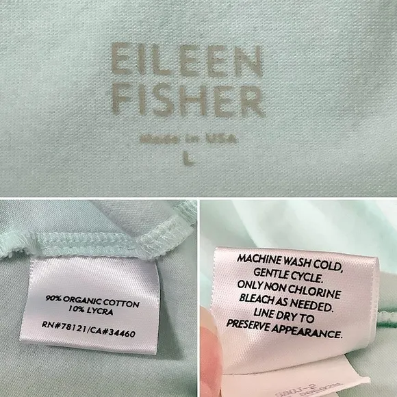 EILEEN FISHER Organic Cotton A-line Dress T-Shirt Dress Aqua Vacation Sz L