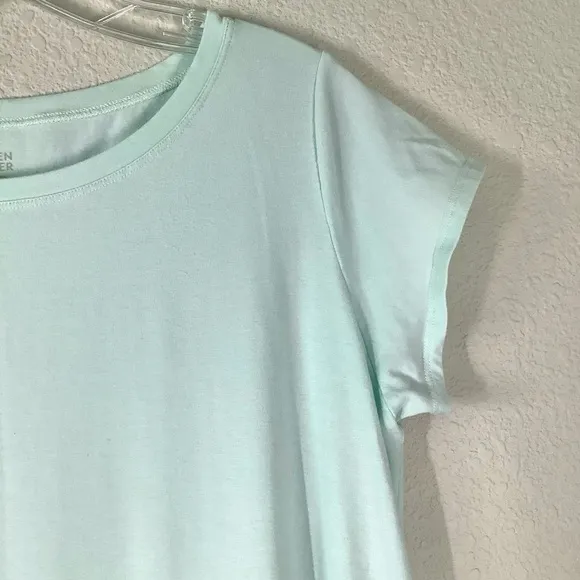 EILEEN FISHER Organic Cotton A-line Dress T-Shirt Dress Aqua Vacation Sz L