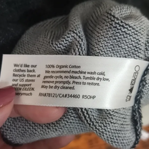 Eileen Fisher Peruvian Plaited Organic Cotton Zip-Up Vest Gray Size Medium
