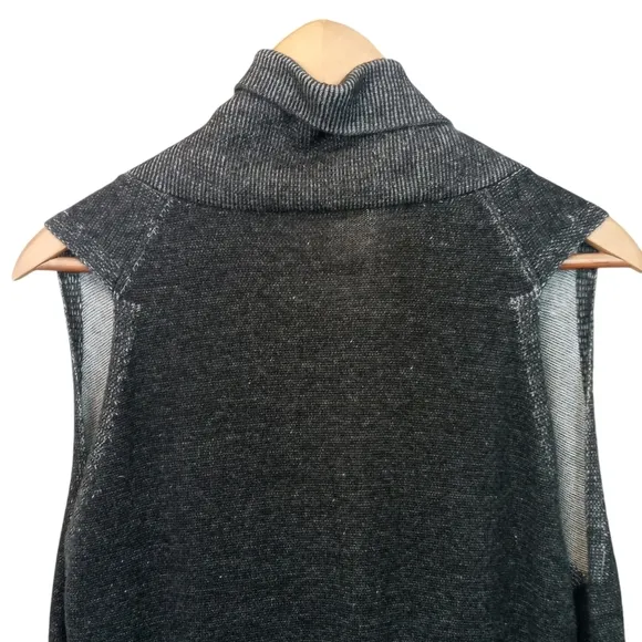 Eileen Fisher Peruvian Plaited Organic Cotton Zip-Up Vest Gray Size Medium