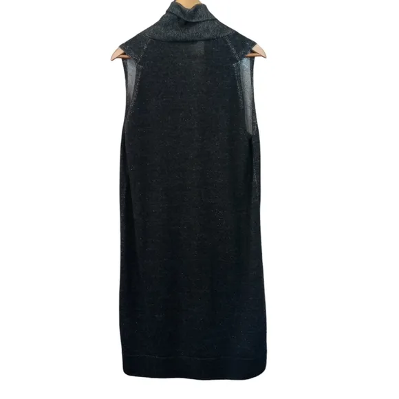 Eileen Fisher Peruvian Plaited Organic Cotton Zip-Up Vest Gray Size Medium