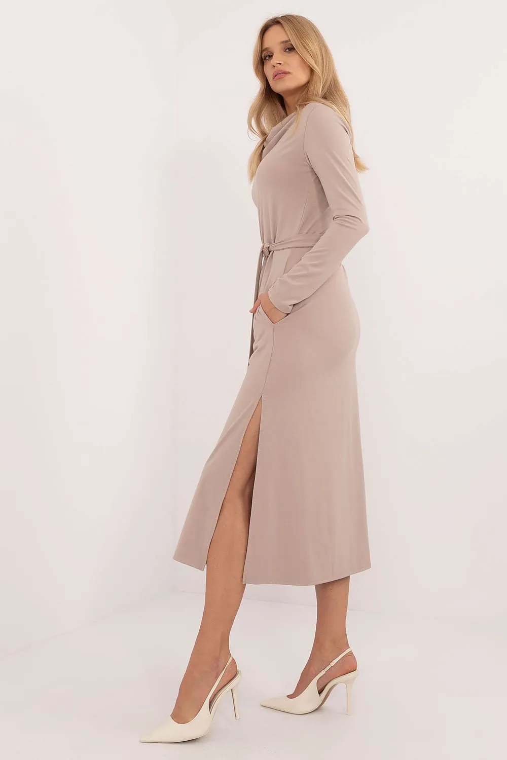 Elegant long sleeves classic cut daydress