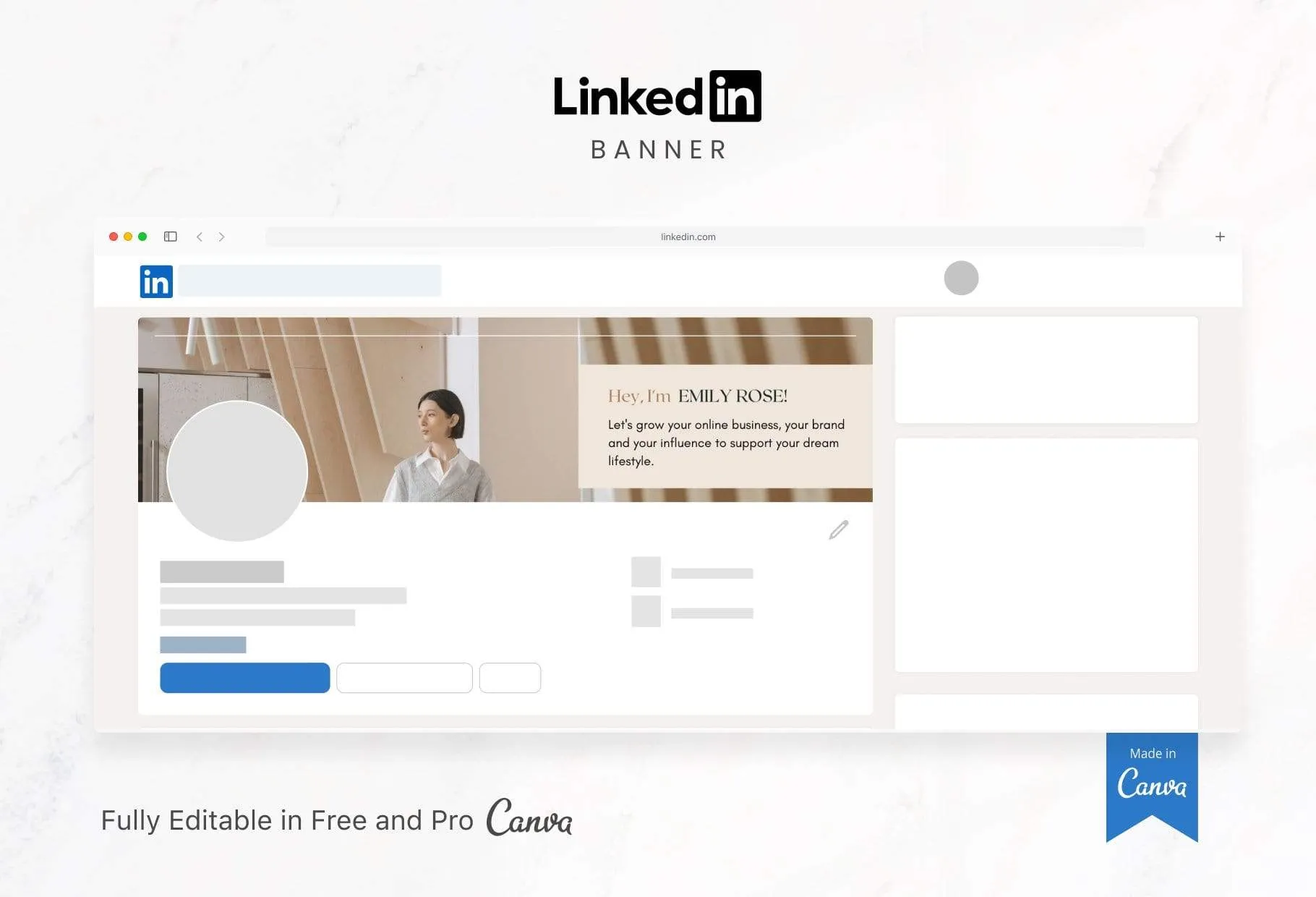 Emily LinkedIn Banner Canva Template