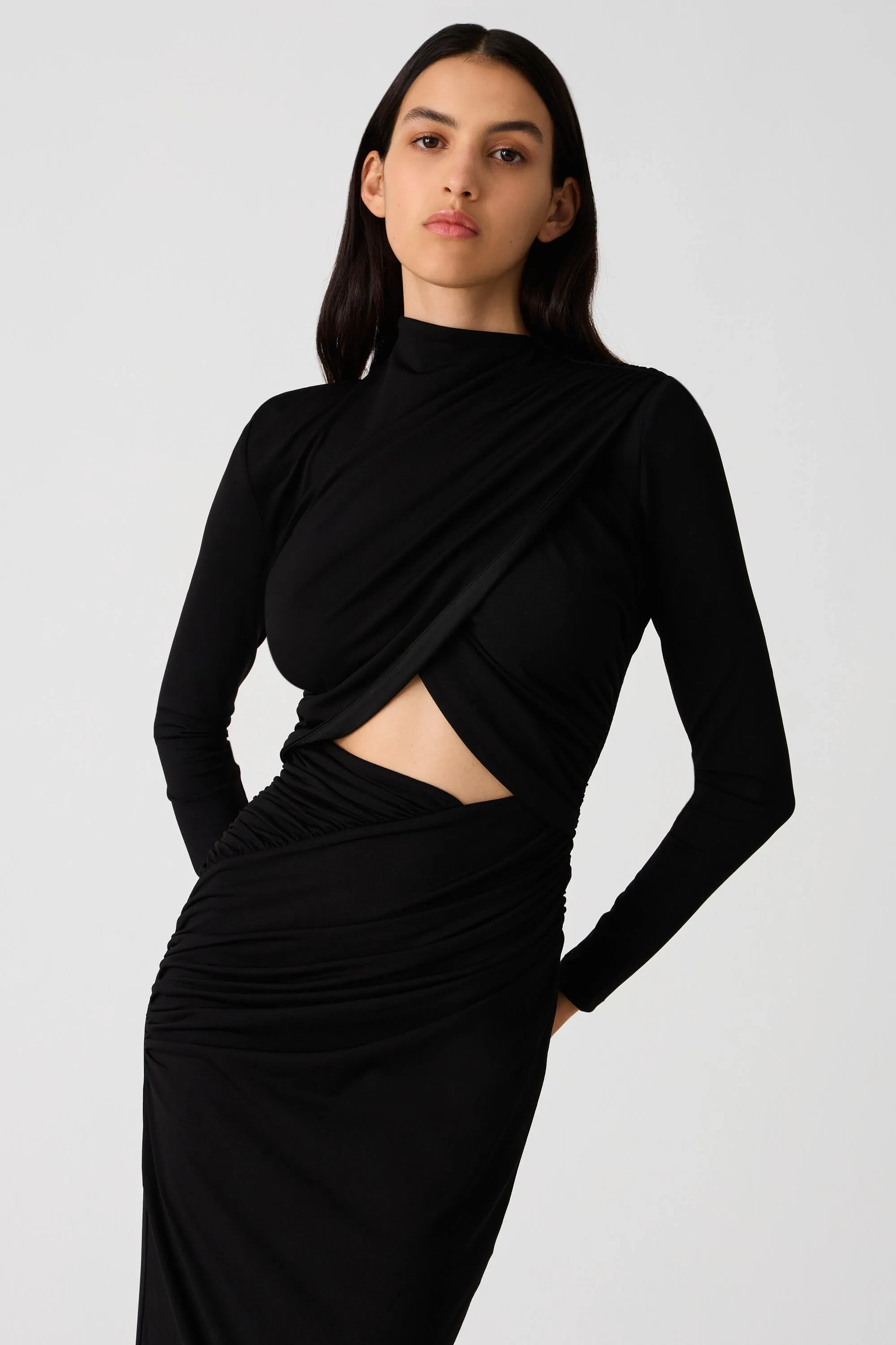 EMMELINE MATTE JERSEY MIDI DRESS