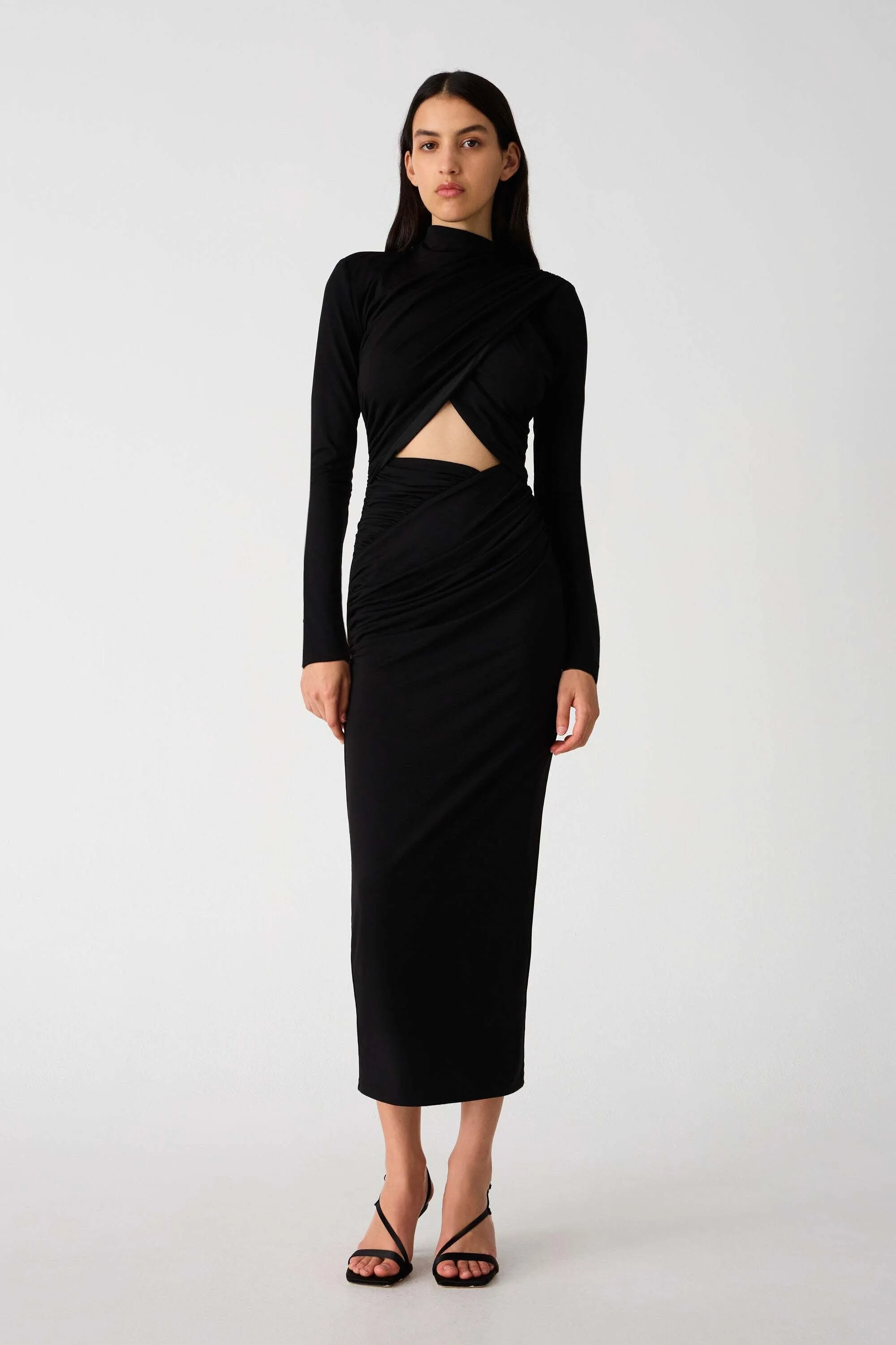 EMMELINE MATTE JERSEY MIDI DRESS