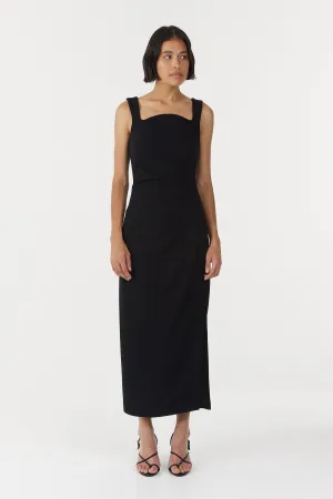 ENIGMA TUCK DRESS | BLACK