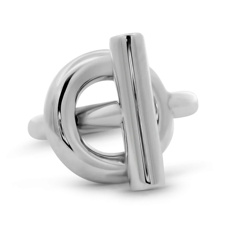 Estate Hermes Sterling Silver Enchappé Ring