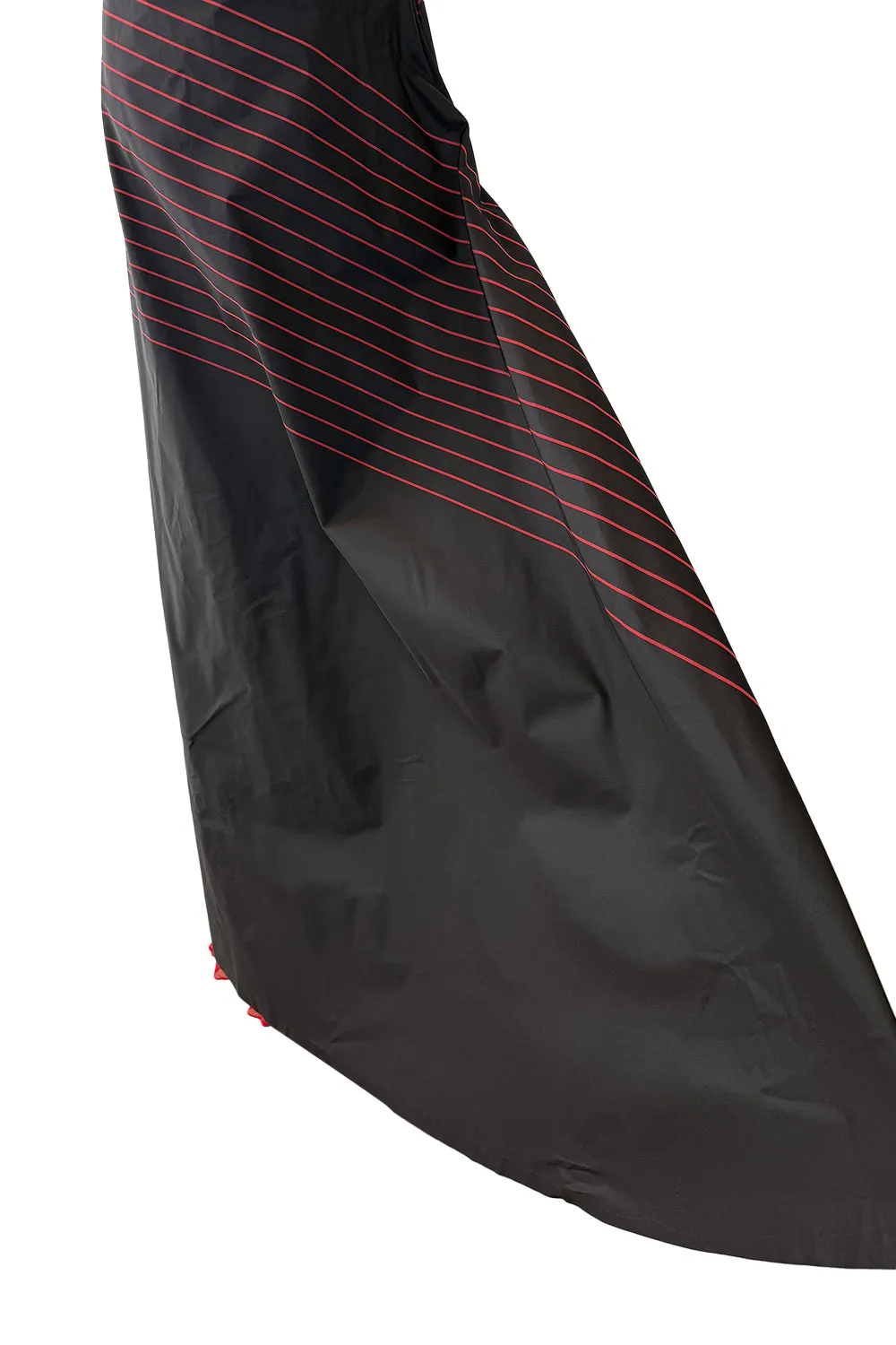 Fall 1978 George Stavropoulos Minimalist Bias Cut Black and Red Silk Dress