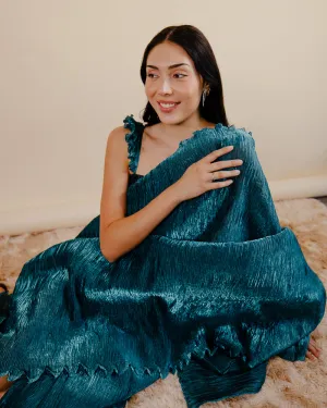 Firdaus Saree - Indian Teal Saree Dress