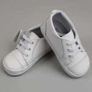 First Walker Shoes - Boys - Hard Sole White Leather - Pex Eli