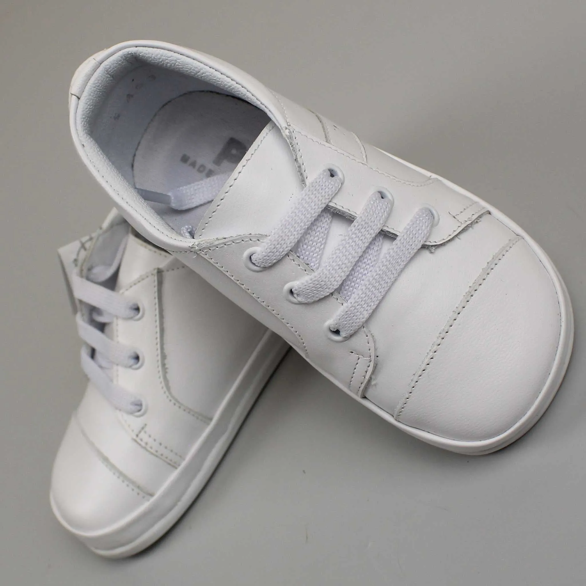 First Walker Shoes - Boys - Hard Sole White Leather - Pex Eli