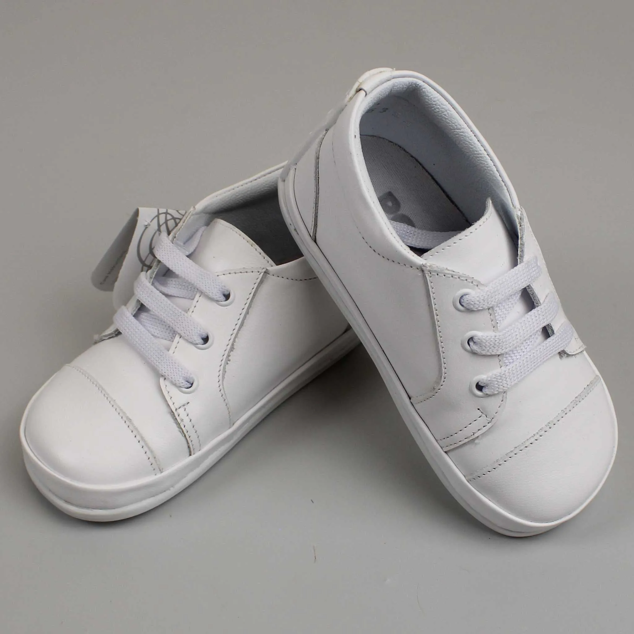 First Walker Shoes - Boys - Hard Sole White Leather - Pex Eli