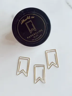 Flag Gold Plated Paper Clips