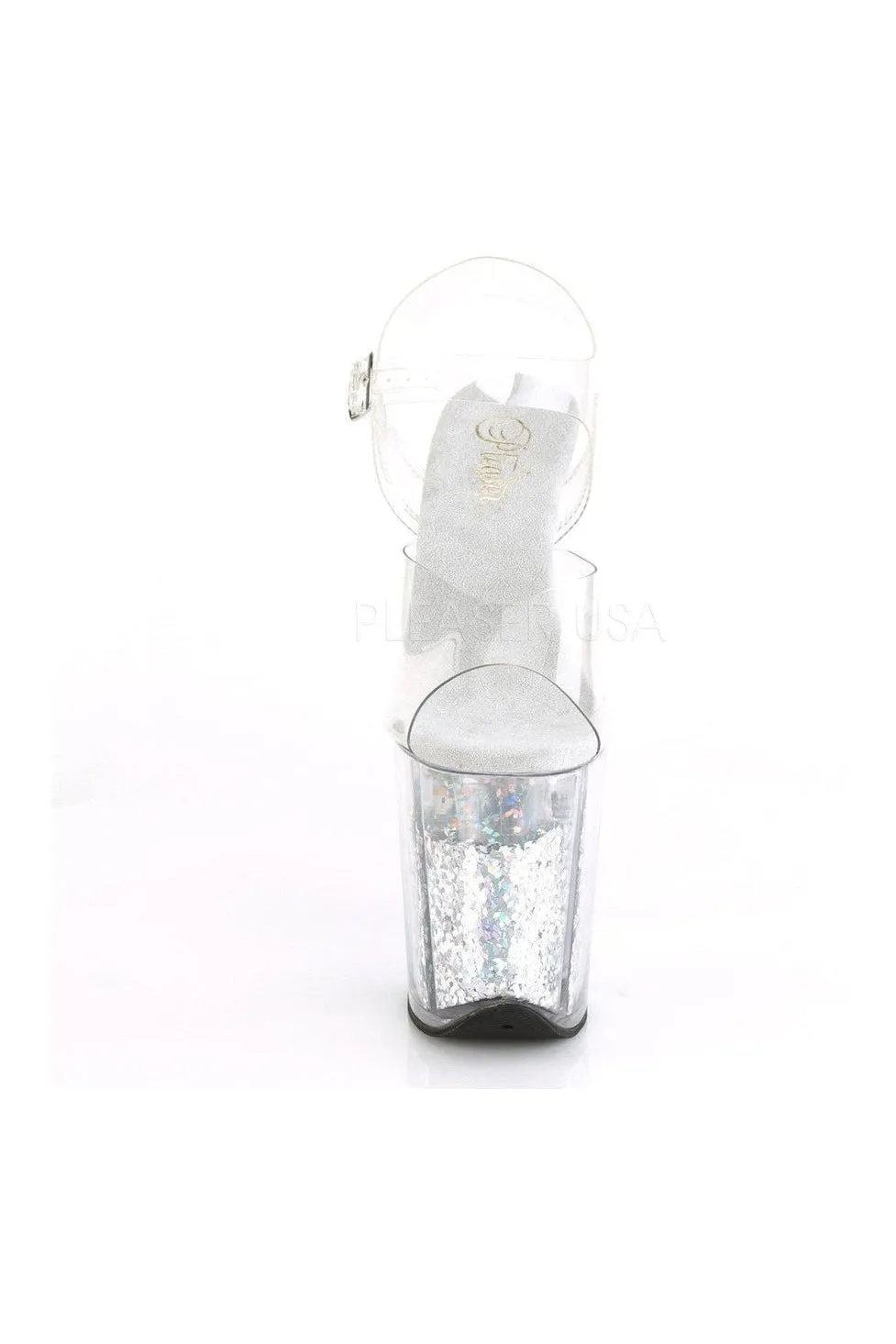 FLAMINGO-808GF Platform Sandal | Clear Vinyl