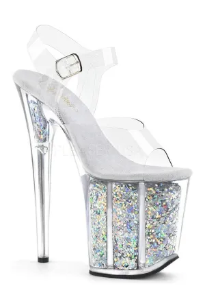 FLAMINGO-808GF Platform Sandal | Clear Vinyl
