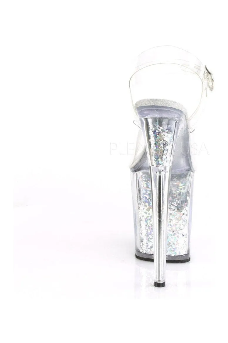 FLAMINGO-808GF Platform Sandal | Clear Vinyl