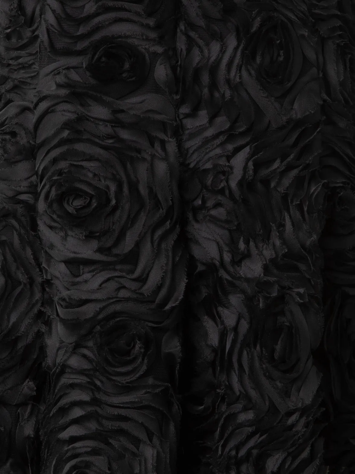 Flared Midi Dress in 3D Carnation Embroidery