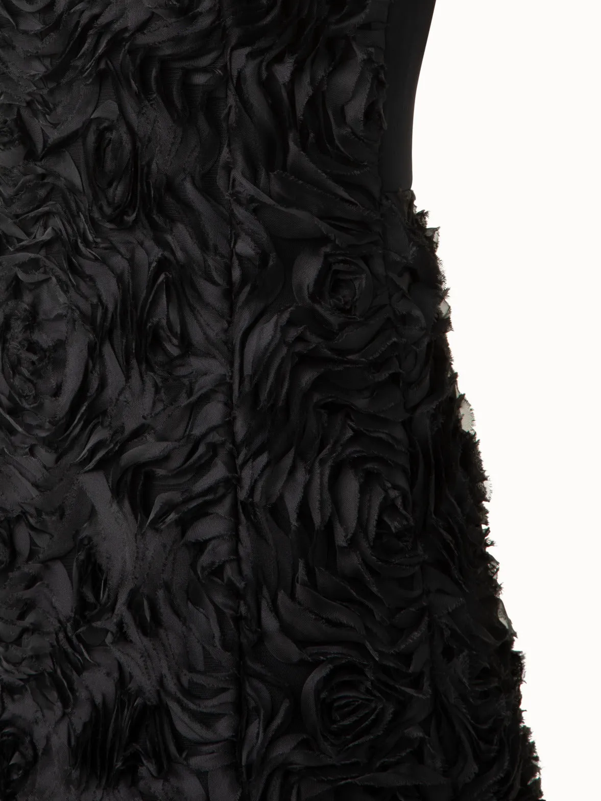 Flared Midi Dress in 3D Carnation Embroidery